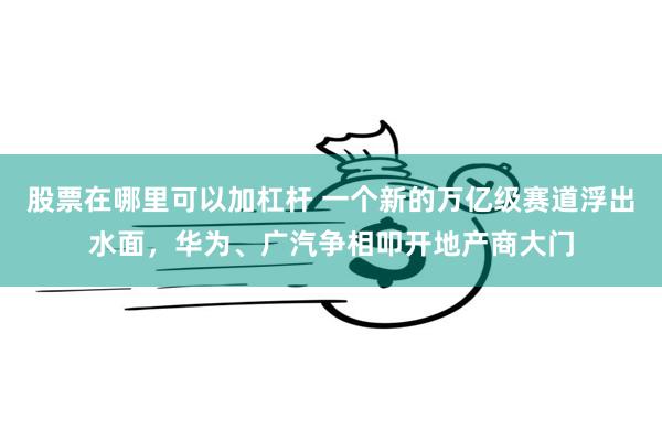 股票在哪里可以加杠杆 一个新的万亿级赛道浮出水面，华为、广汽争相叩开地产商大门