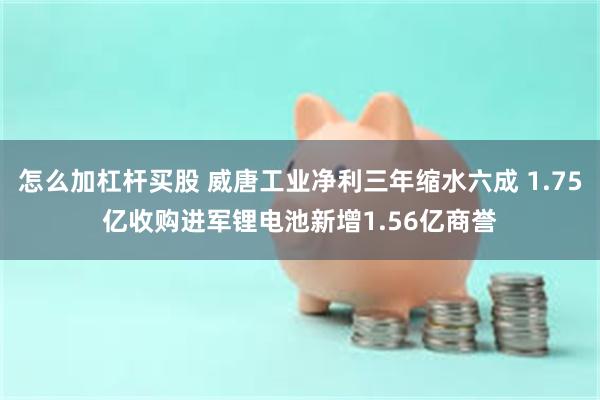 怎么加杠杆买股 威唐工业净利三年缩水六成 1.75亿收购进军锂电池新增1.56亿商誉